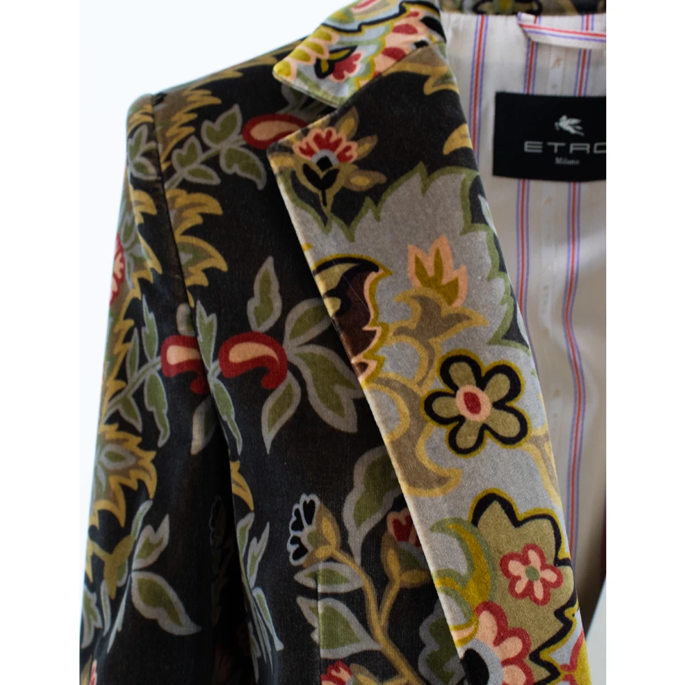ETRO Bloemen Paisley Katoenen Jas Multicolor Dames