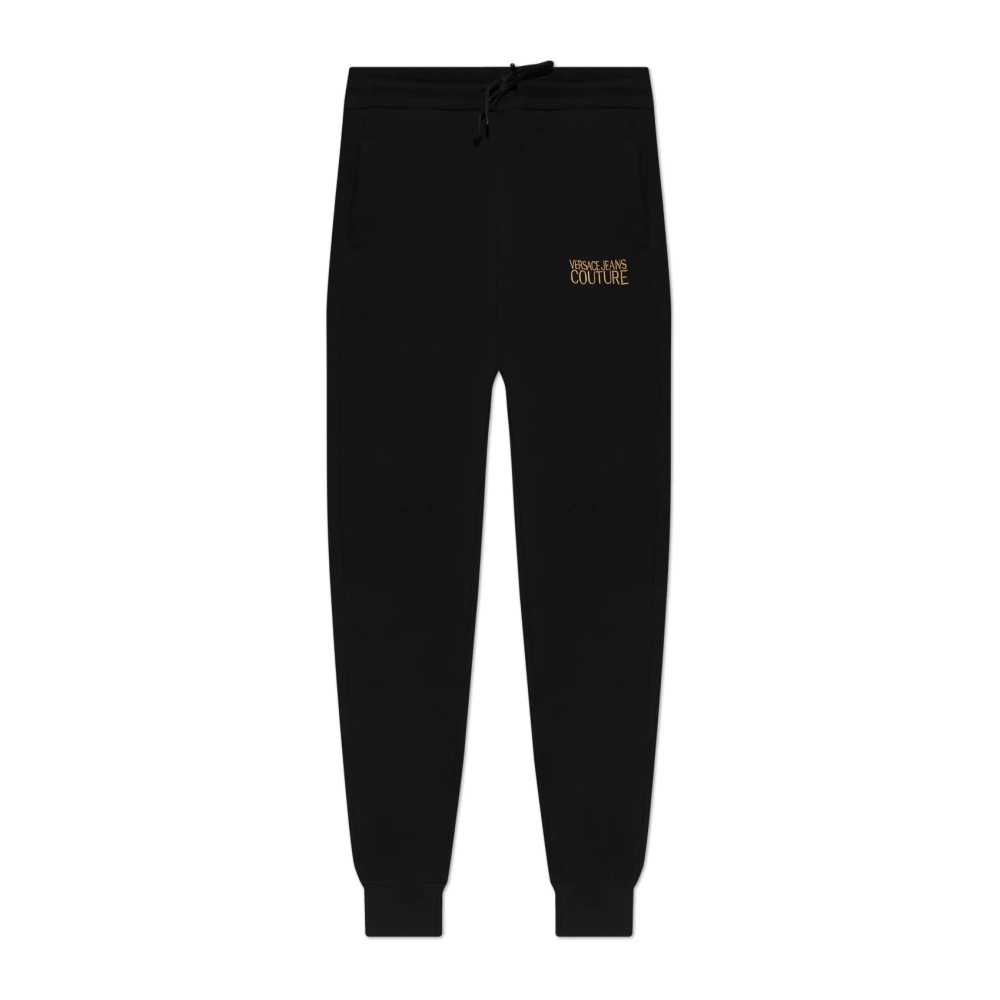Versace Jeans Couture Sweatpants met geborduurd logo Black Dames