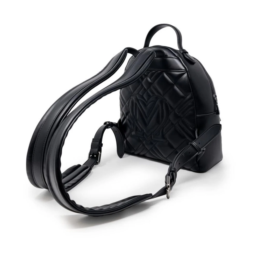 Love Moschino Verstelbare Banden Polyurethaan Damesrugzak Black Dames