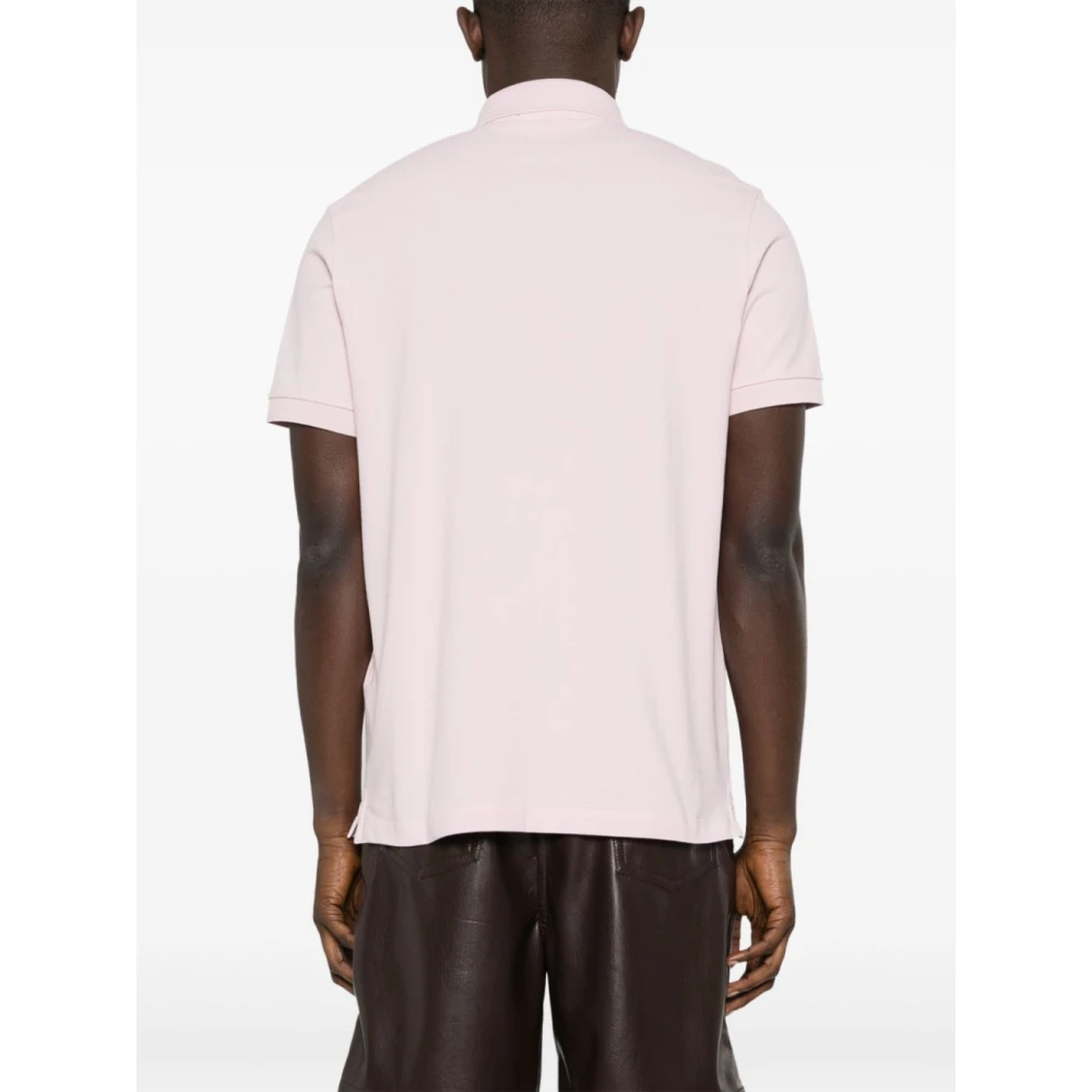 Stone Island Logo Patch Polo Shirt Pink Heren