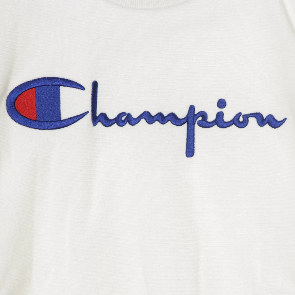 Champion Witte Crewneck Sweatshirt Lichtgewicht White Heren