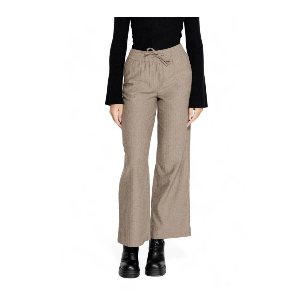 Jacqueline de Yong Bruine Katoenmix Jeans & Broeken Brown Dames
