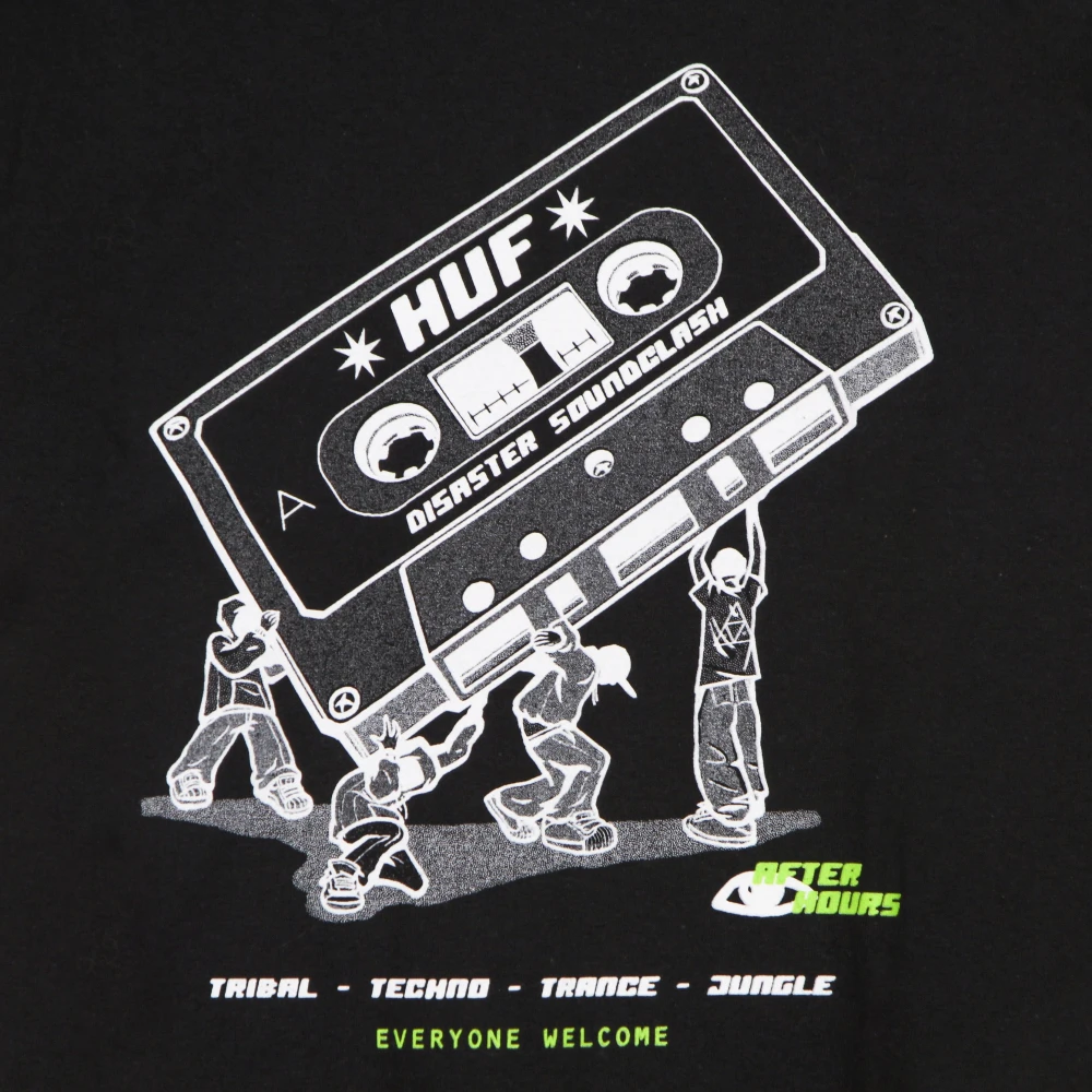 HUF Zwarte Soundclash Tee Heren T-shirt Black Heren