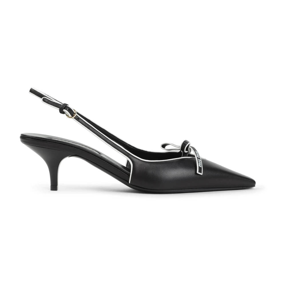 Miu Miu Women's Black Nappa Leather Slingback Pumps