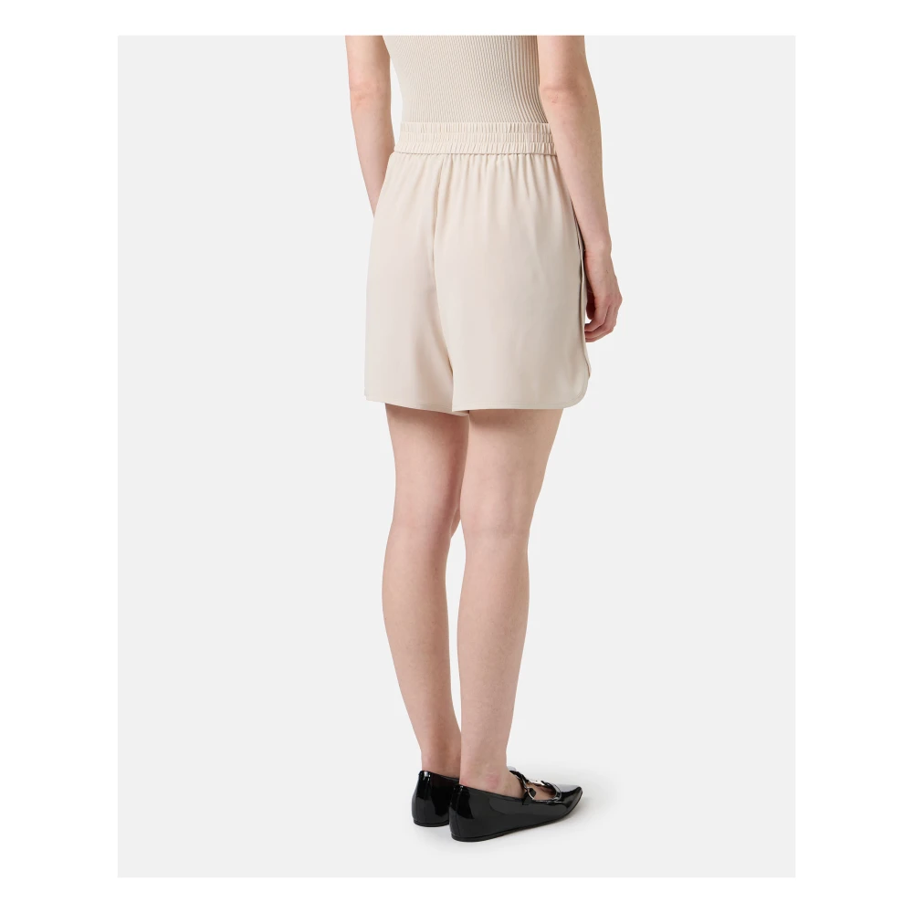 Iceberg Shorts van zijde-mix crêpe de chine met piping details en logo Beige Dames