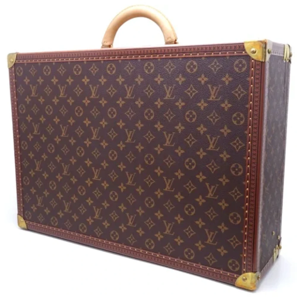 Pre-owned Brunt lerret Louis Vuitton koffert