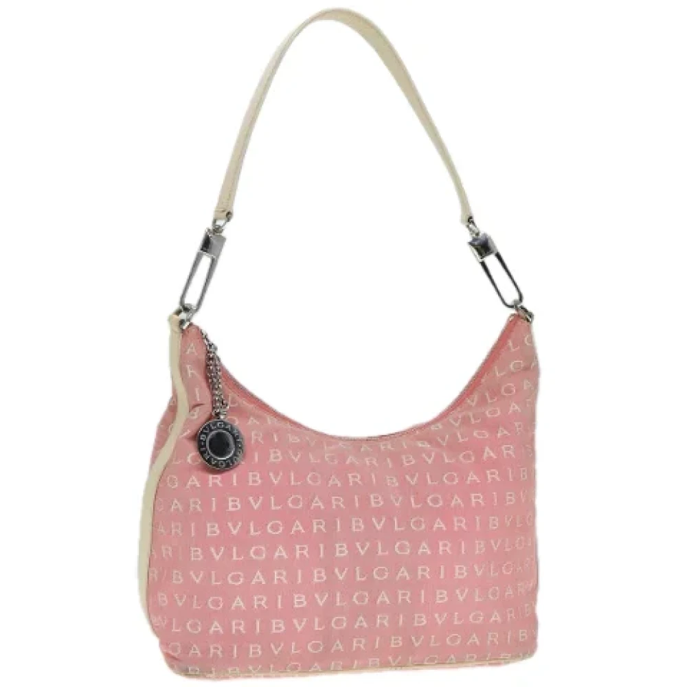 Bvlgari Vintage Pre-owned Canvas shoulder-bags Pink Dames