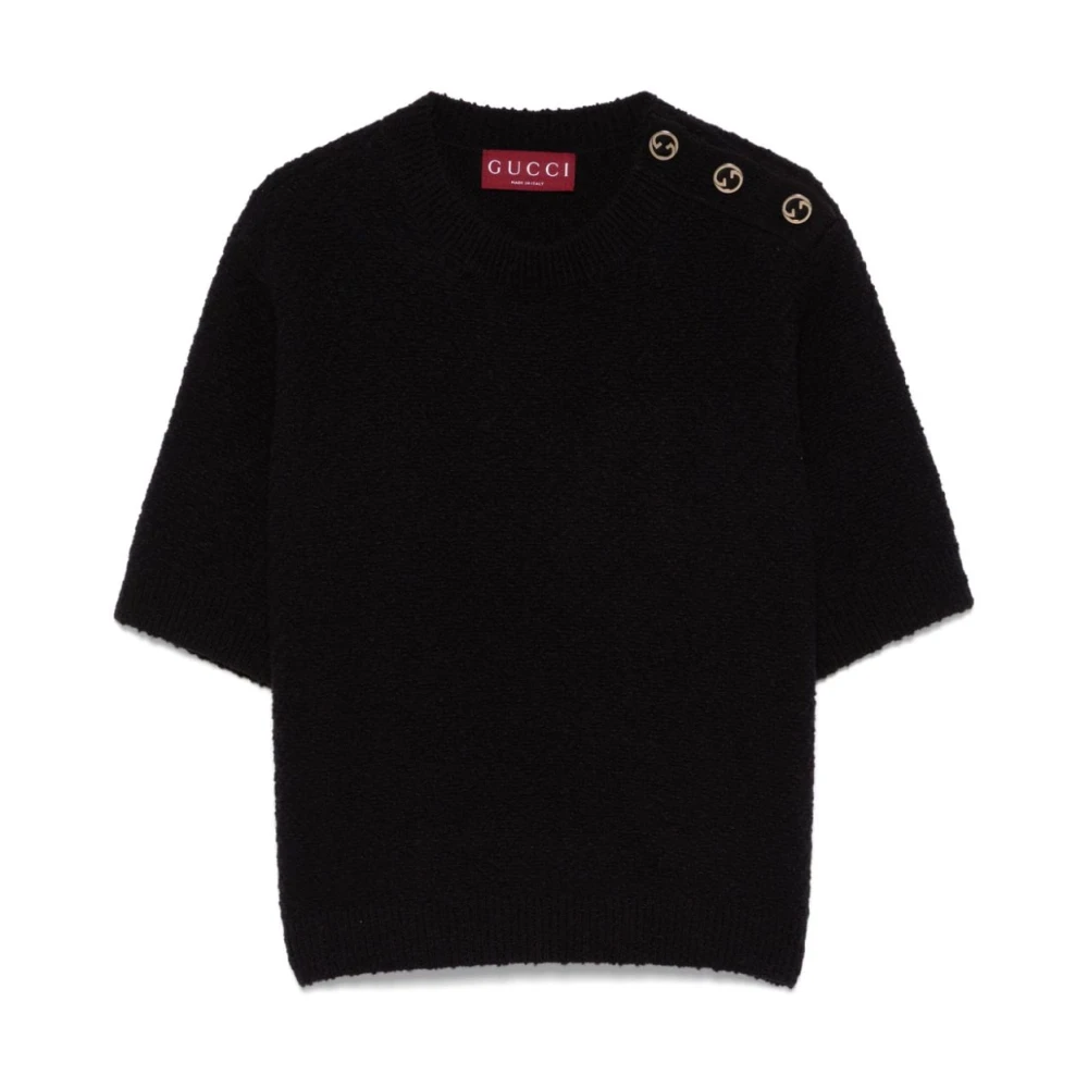 Gucci Zwarte Ronde-Hals Gebreide Trui Sweater Black Dames