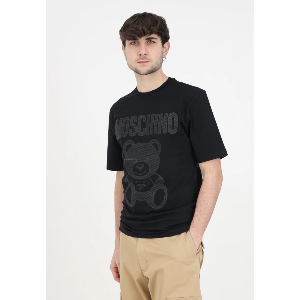 Moschino Heren Zwart Organisch Katoenen Teddy Bear Print T-shirt Black Heren
