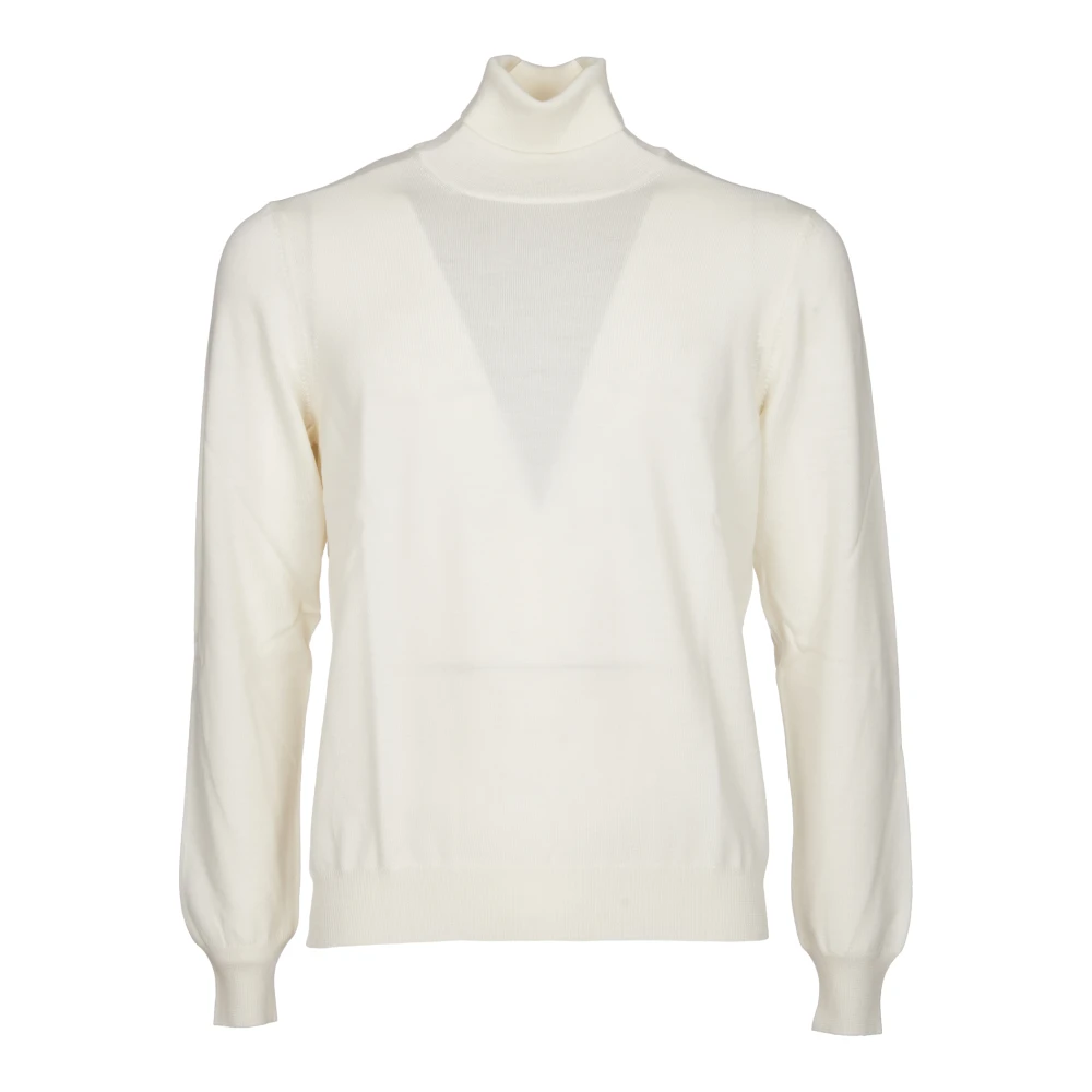 Tagliatore Witte Wol Polo Hals Trui White Heren
