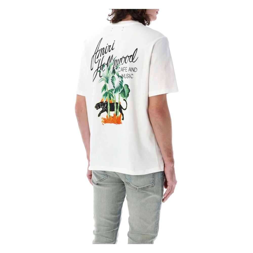 Amiri Ivoor Hollywood Tee met Strass Versieringen White Heren