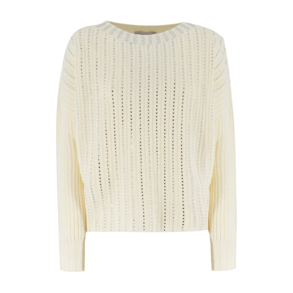 Ermanno Scervino Sprankelende Rhinestone Jumper Beige Dames