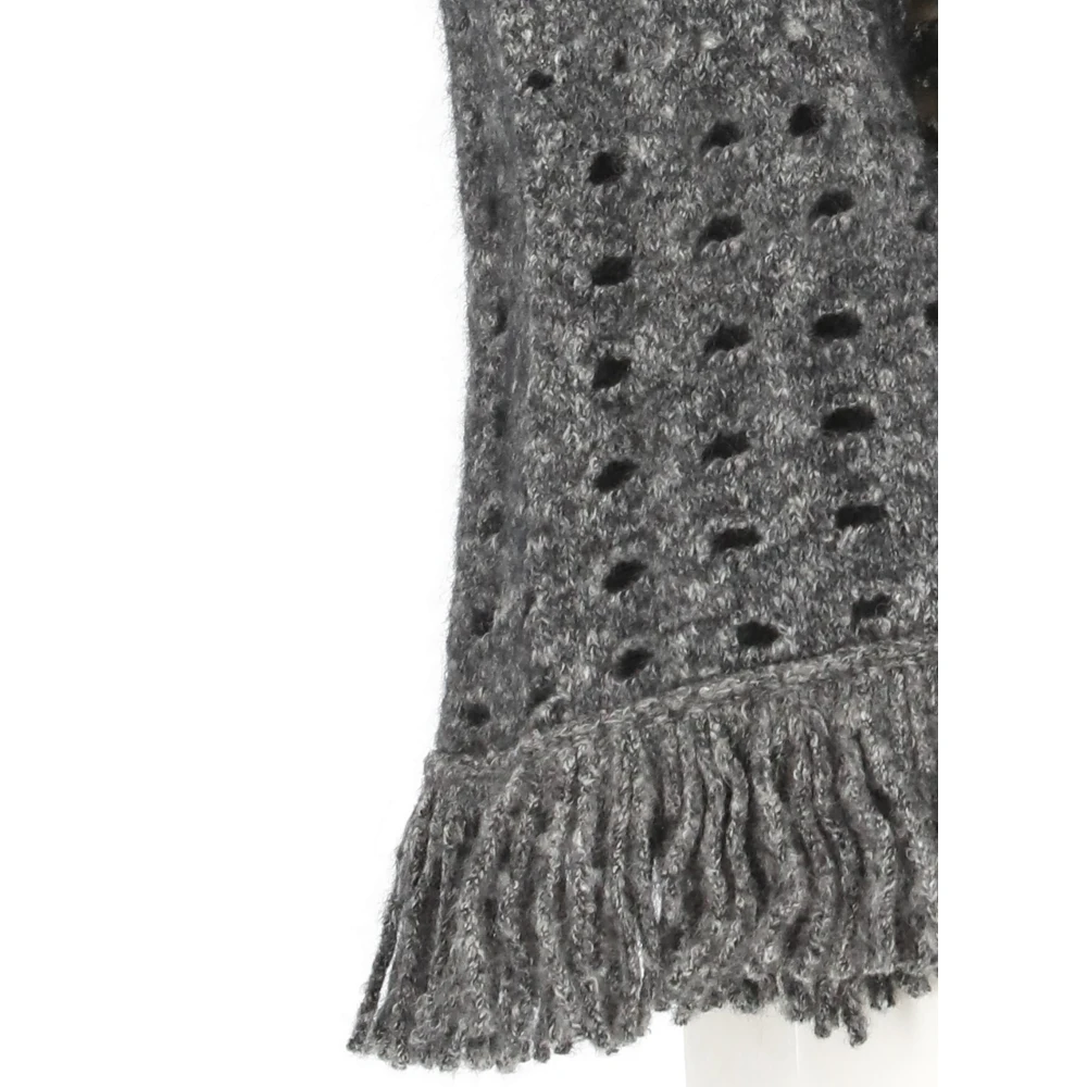 Kangra Kasjmier Katoenen Trui met Kantafwerking Gray Dames
