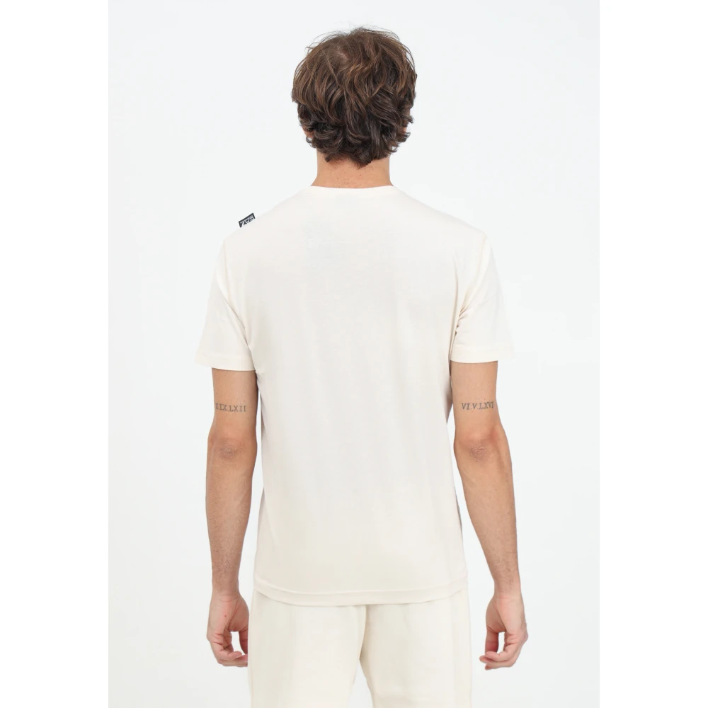 Emporio Armani EA7 Beige T-shirt met korte mouwen voor heren White Heren