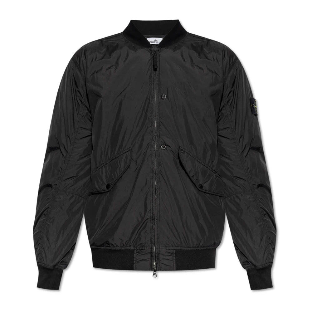 Stone Island Jas met logo Black Heren