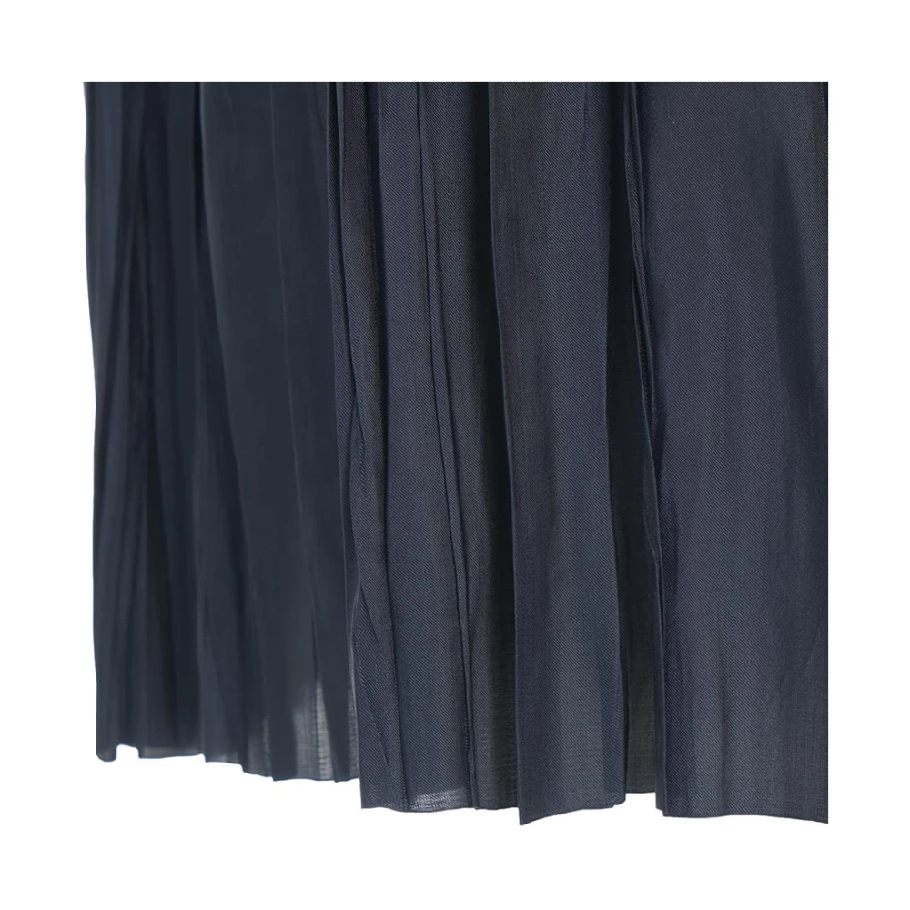 Roberto Collina Blauwe Midi Geplooide Rok Elegante Stijl Blue Dames