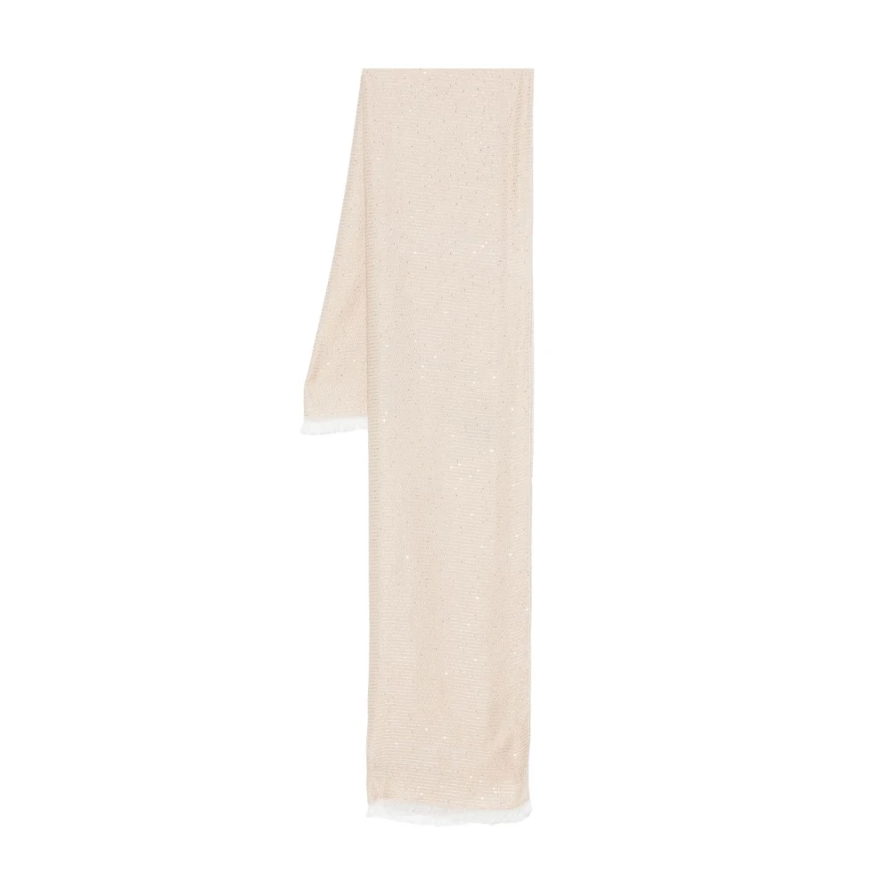 Twinset Beige Jacquard Sjaal met Rafelrand Beige Dames