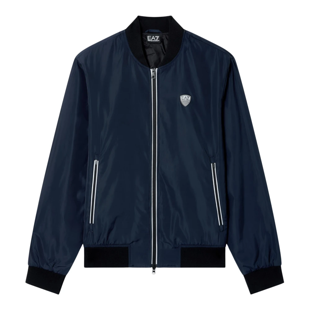 Emporio Armani Ea7 Blue Premium Shield Bomber Jacket - Male - Bomber Jackets - Xl - Jackets