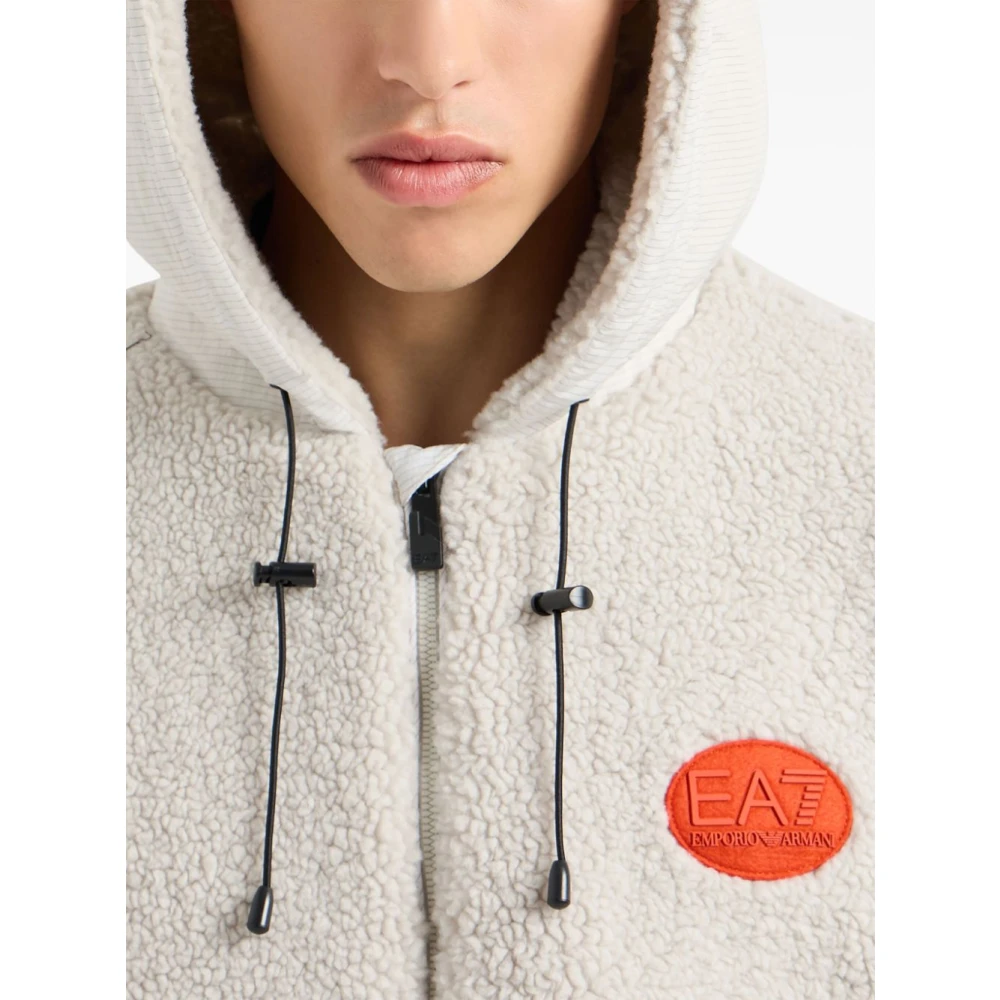 Emporio Armani EA7 Grijze Fleece Rits Hoodie Jas Gray Heren