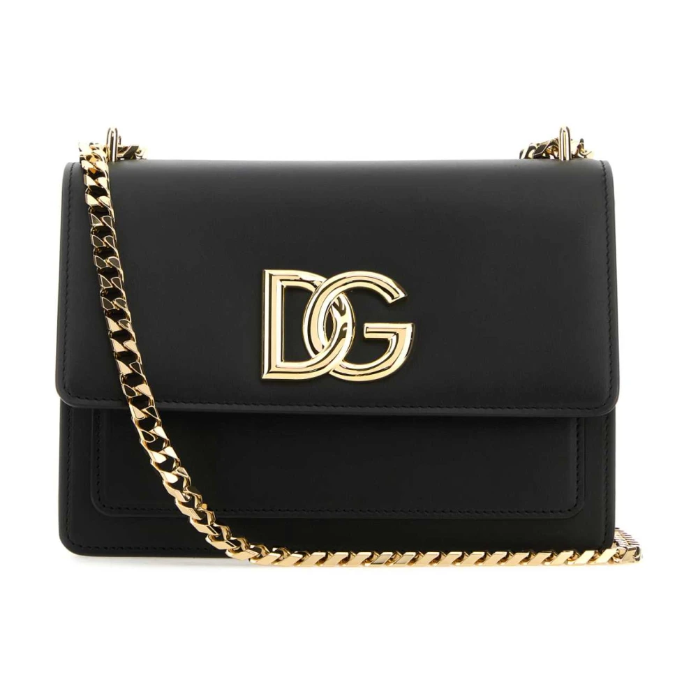 Dolce & Gabbana Zwarte leren schoudertas Black Dames