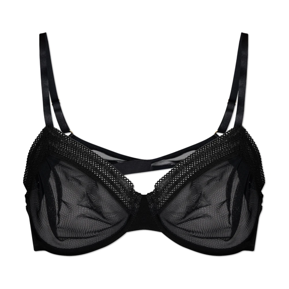 Hanro Vrouw Zwart Ondergoed Dames, 75D Eu, Tule, Transparante Bh