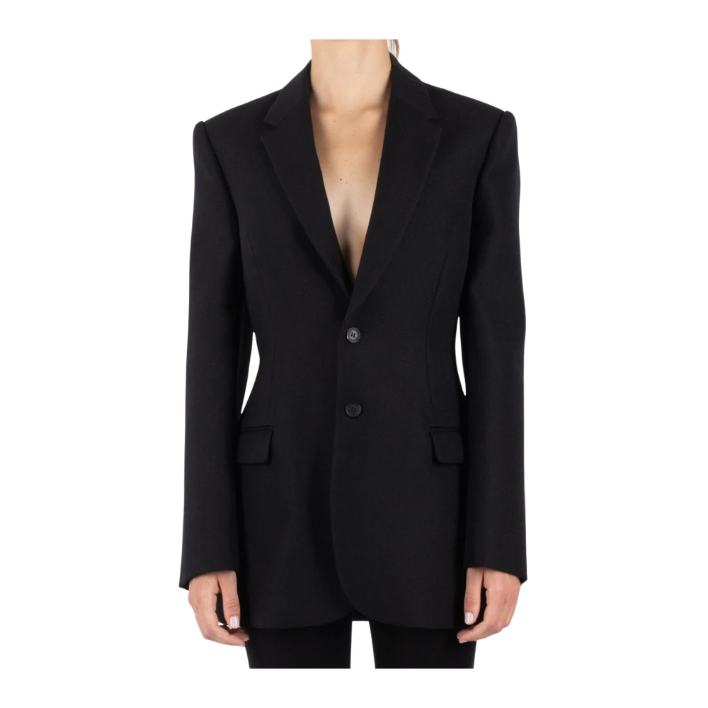 Wardrobe.nyc Merino Wol Zwart Blazer Black Dames