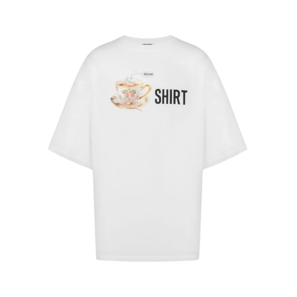 Moschino Unisex White T-Shirts, 2XL, Printed Cotton Jersey T-Shirt