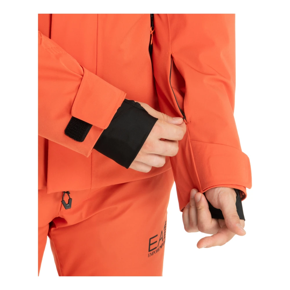 Emporio Armani EA7 Multikleur Ski Jas met Capuchon Orange Heren