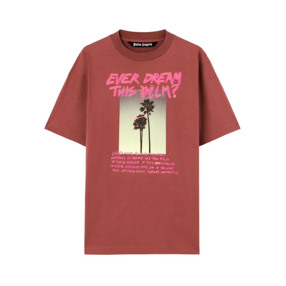 Palm Angels T-shirt met Grafische Print en Ronde Hals Red Heren