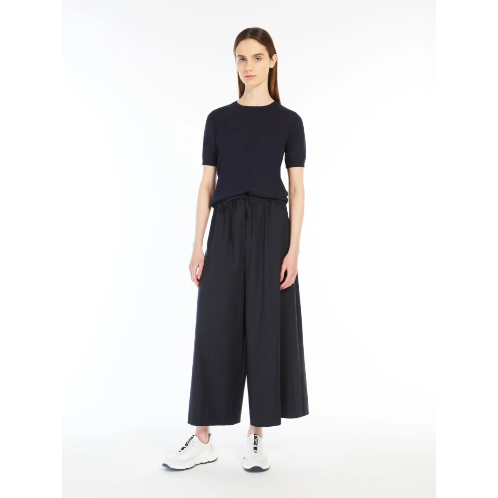 Max Mara Weekend Zijde en katoen gebreide top Blue Dames