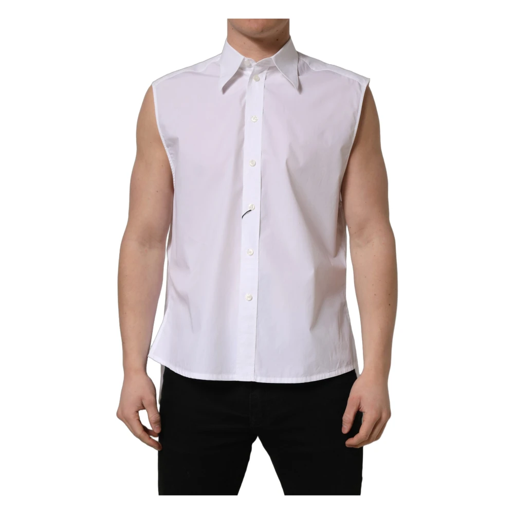 Dolce & Gabbana Men's White Dress Shirt - Short Sleeve Shirts - Xs - Shirts