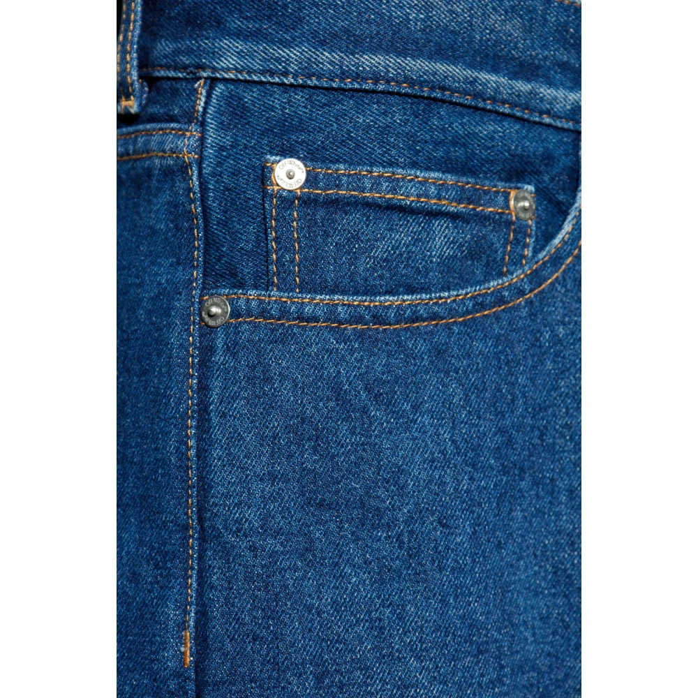 Off White Jeans met logo Blue Heren