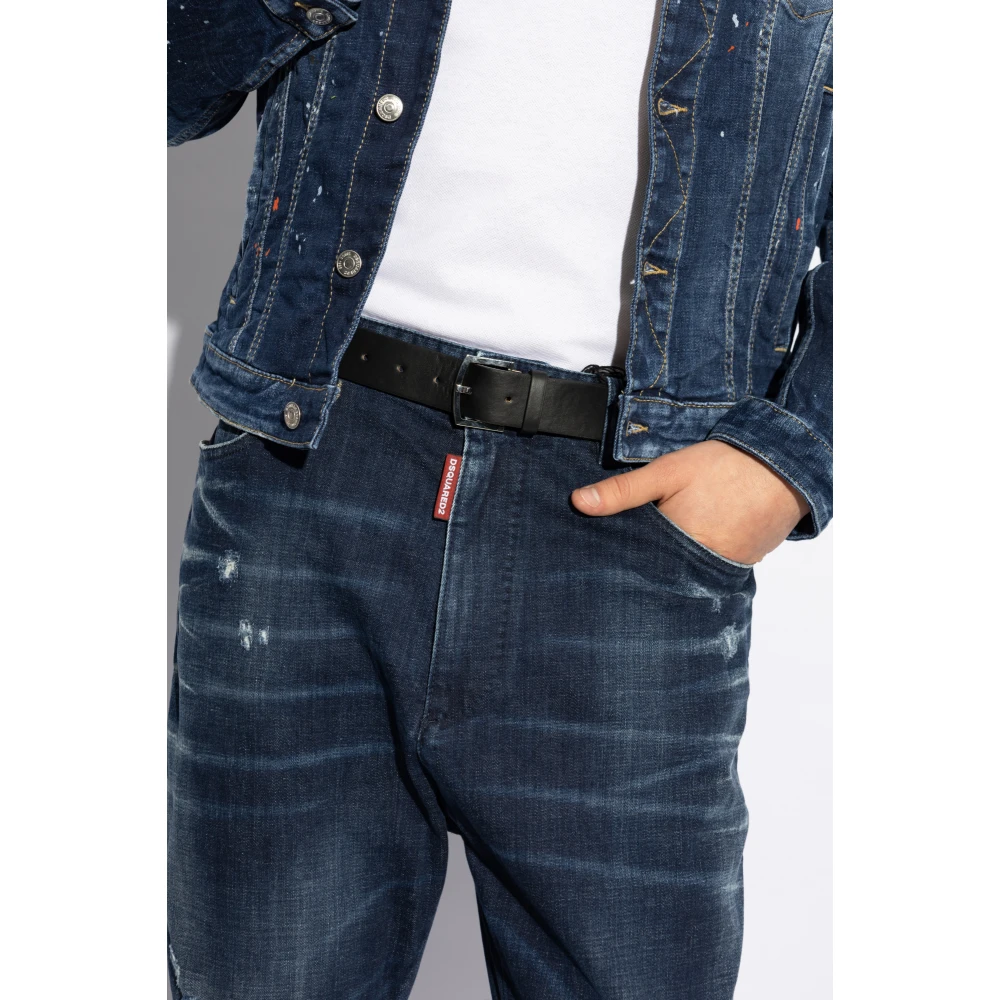 Dsquared2 Leren riem Black Heren