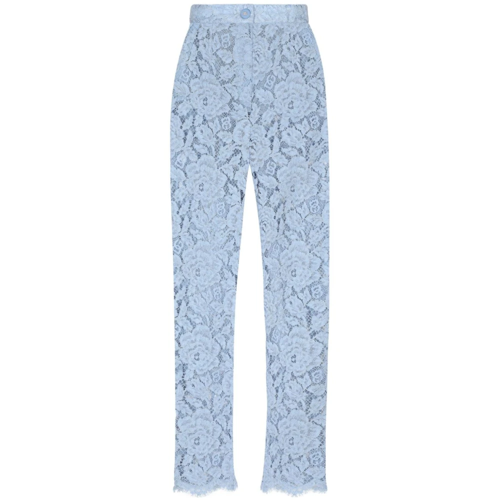 Dolce & Gabbana Women's Blue Clear Lace Detailing Trousers