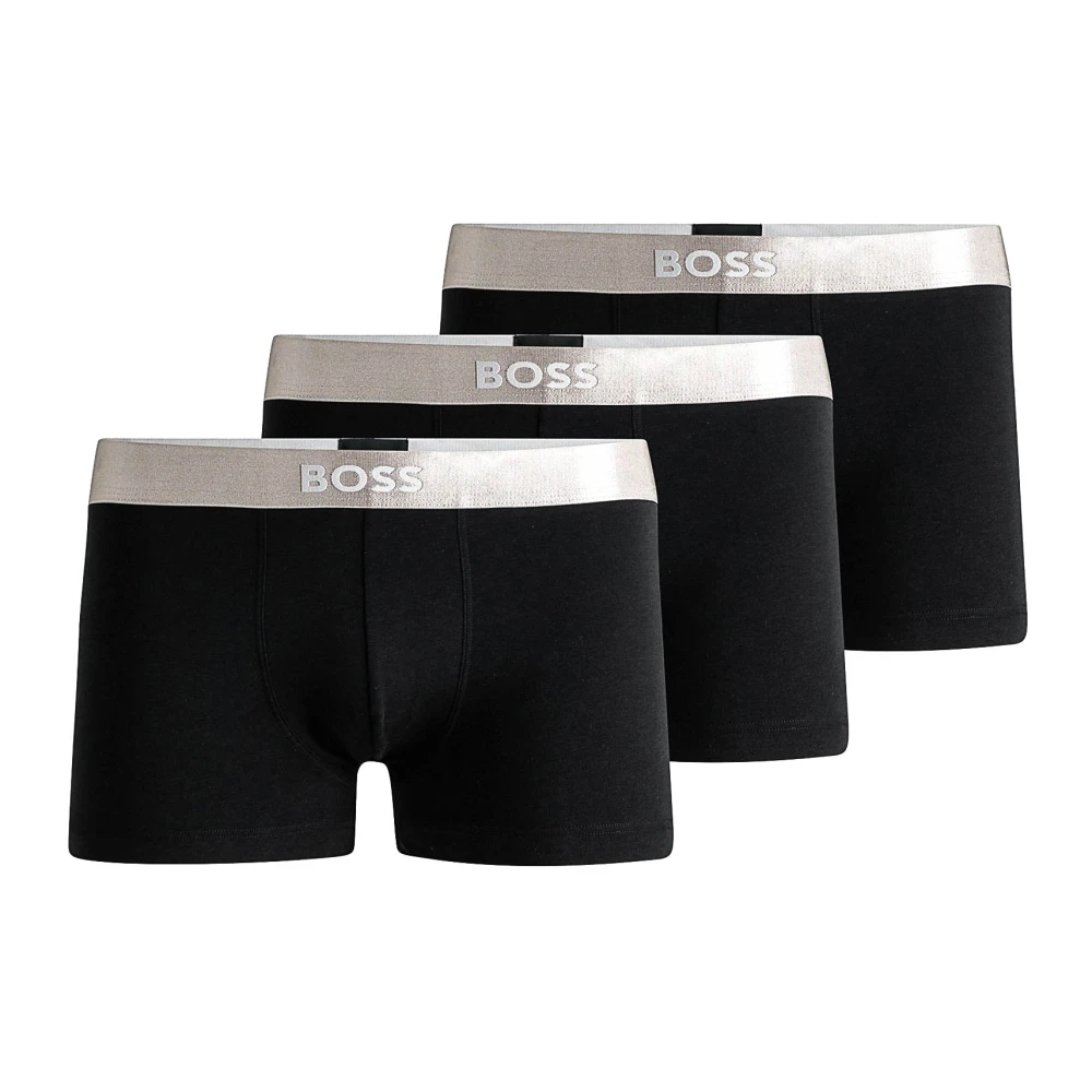 Hugo Men's Black Underpants, M, Premium Cotton Trunks 3 Pack
