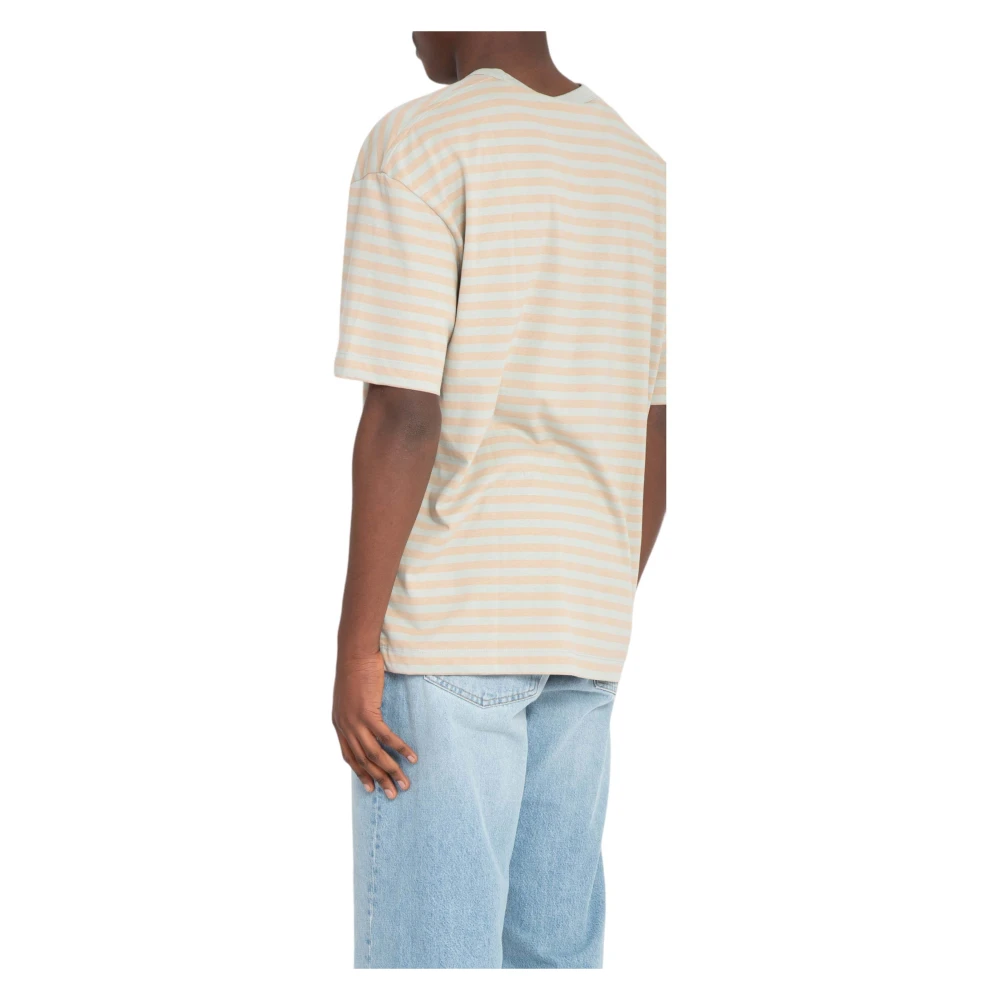 Études Gestreepte Accent Tee in Zand Beige Heren