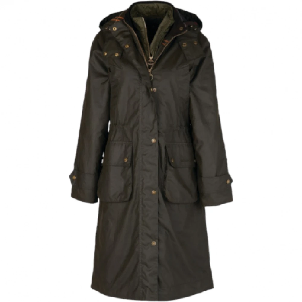 Barbour Gewaxte parka met afneembare capuchon en gewatteerde voering Green Dames