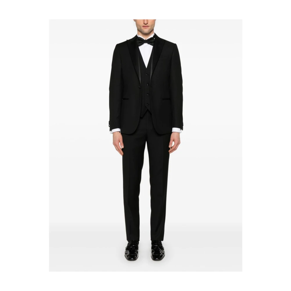 Corneliani Zwart pak voor mannen Black Heren