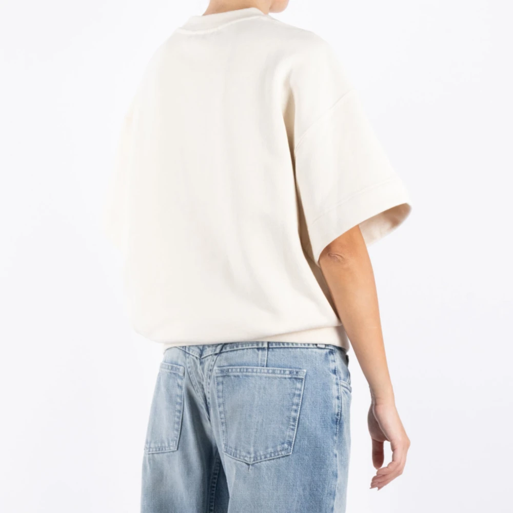 Jil Sander Ivoor Katoenen T-shirt White Dames