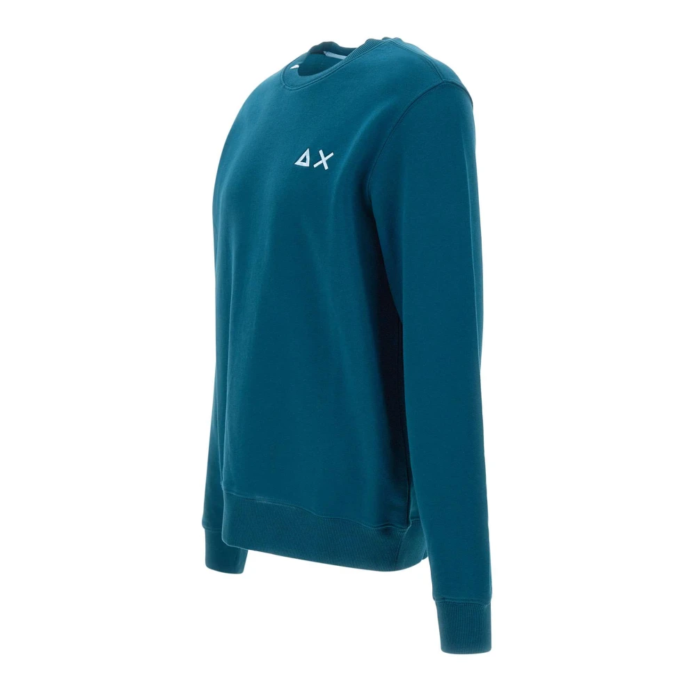 Sun68 Heren Katoenen Crew Neck Sweatshirt Blue Heren