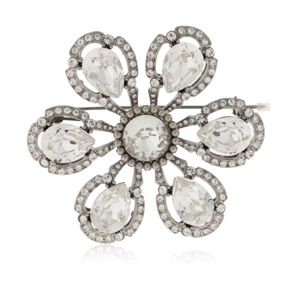 Dolce & Gabbana Uomo Grigio - Spilla Con Cristalli Scintillanti - Accessories - One Size
