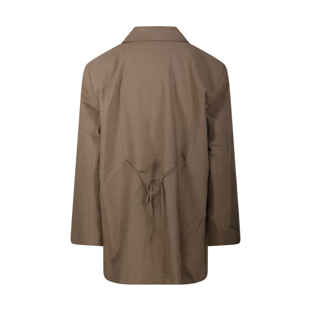 Ganni Melange Oversized Blazer met Tiger's Eye Brown Dames