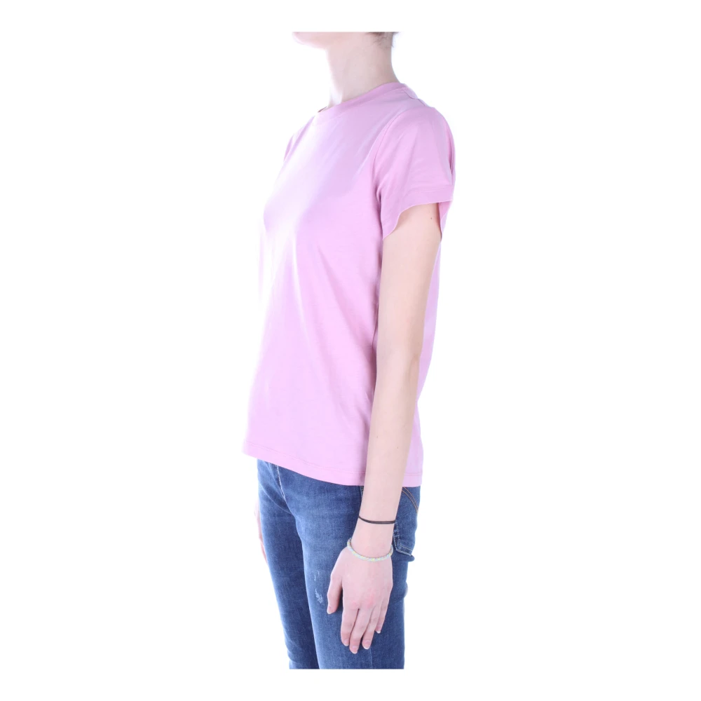 pinko Logo Front T-shirt in Roze Katoen Pink Dames