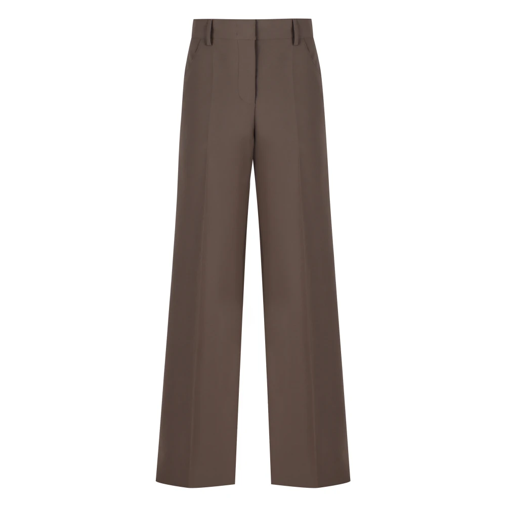 Philosophy Di Lorenzo Serafini Women's Brown Wide-Leg Trousers With Back Pockets