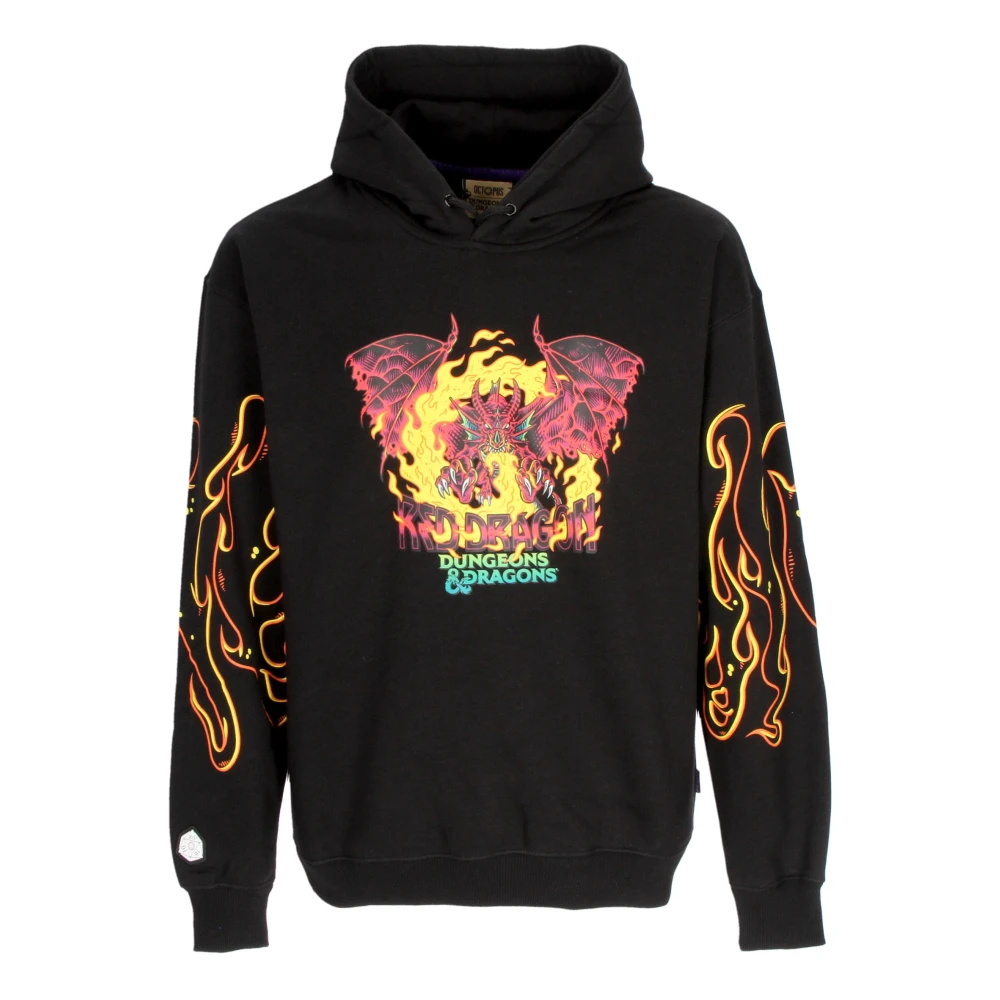 Octopus Men's Black Hoodies, L, Red Dragon Hoodie Dungeons & Dragons