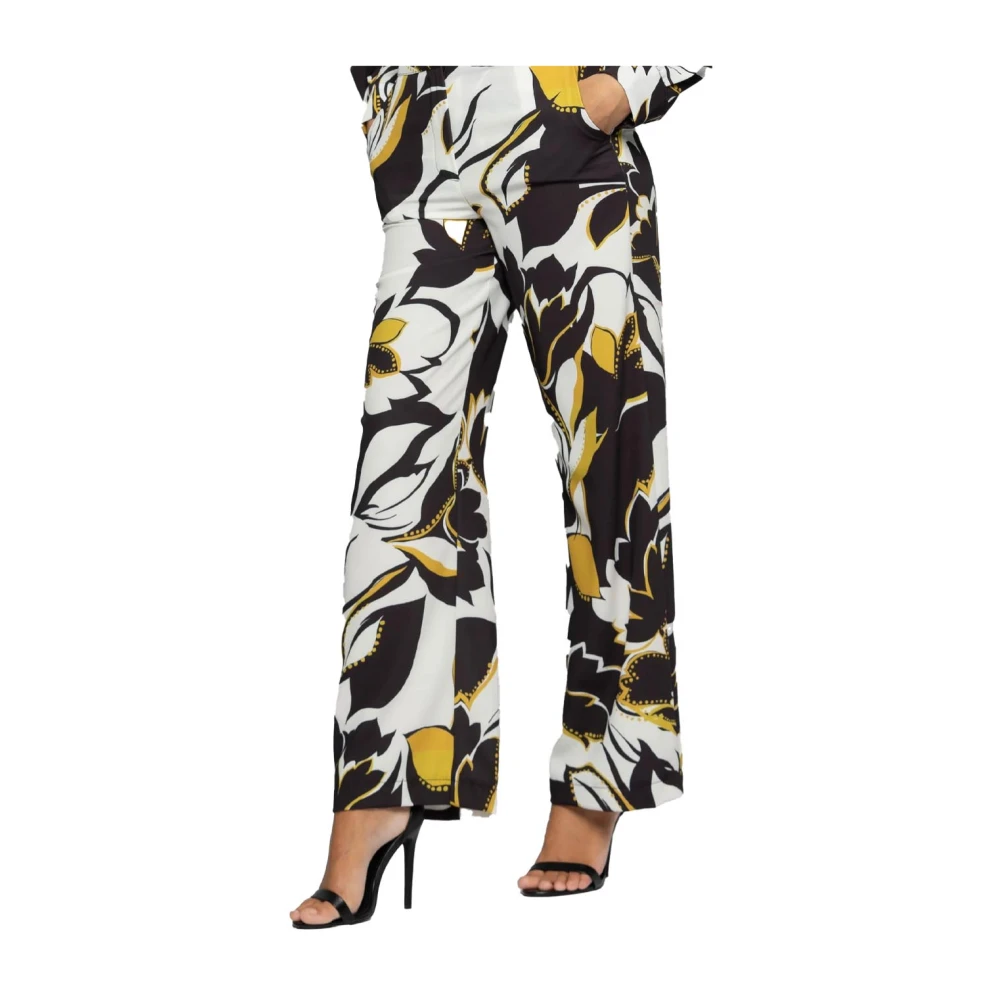 Kocca Etnische Wijde Pijp Polyester Broek Multicolor Dames