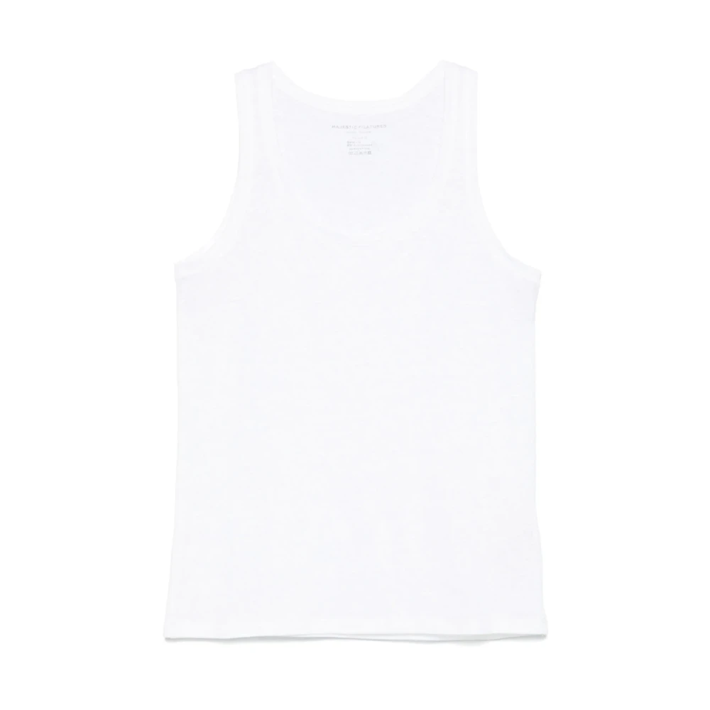 Majestic filatures Witte Mouwloze Racerback T-shirt White Dames