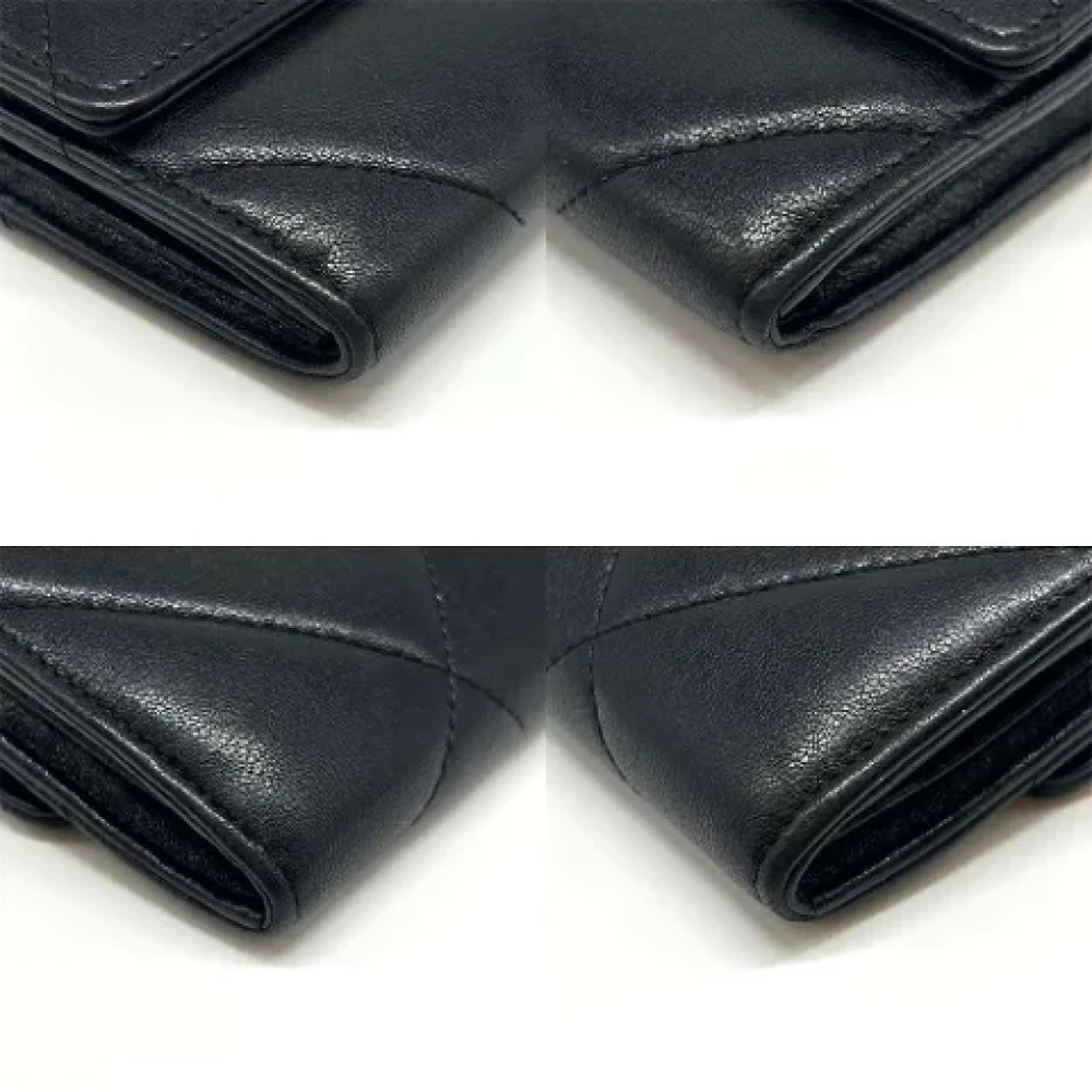Chanel Vintage Pre-owned Leather wallets Black Dames