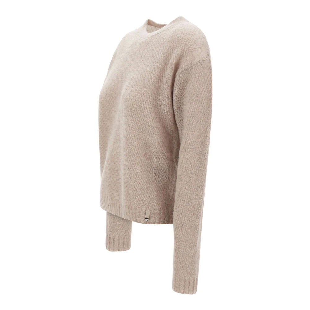 Herno Beige Wol Alpaca Sweater Ronde Hals Beige Dames