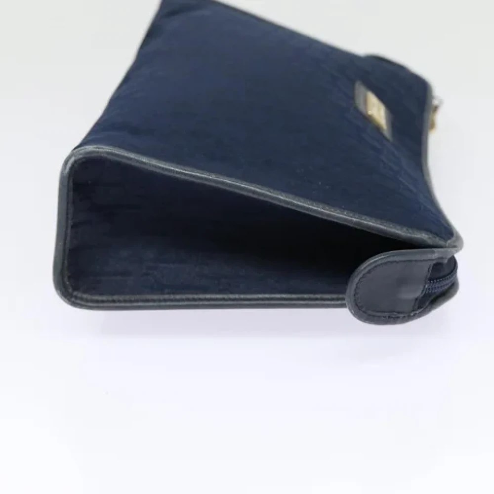 Dior Vintage Pre-owned Canvas clutches Blue Dames